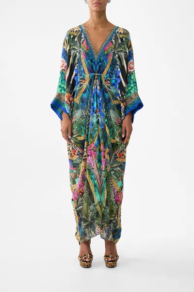 Camilla Pierced V-neck Kaftan Animal Alchemy In Multi
