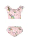 Camilla Check-pattern Bikini In Pink