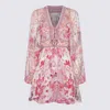 Camilla Lace Up Front Short Dress Botanical Novella In Botanical Novella