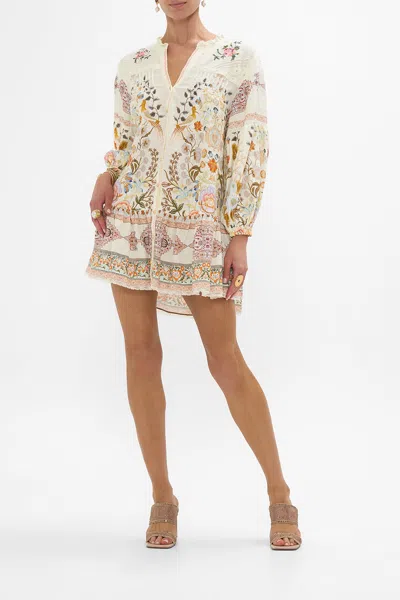 Camilla Pintuck Yoke Short Dress In Honour Of Heirlooms In White