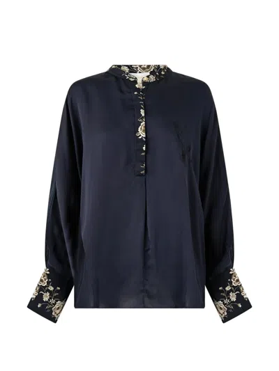 Camilla Placket Detail Shirt In Blue