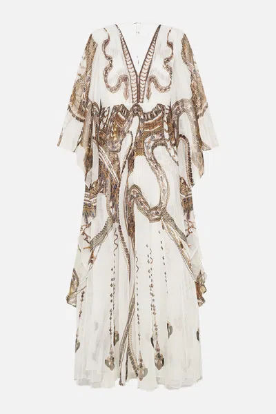 Camilla Plisse Plunge Neck Dress Goddess Energy