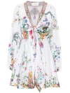 Camilla Plumes And Parterres-print Mini Dress In Multicolor