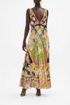 Camilla Plunge Neck Maxi Dress Sundowners In Sicily In Multi