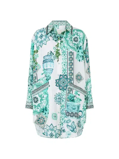 Camilla Pockets Balearic Bebé Shirt Tunic In White