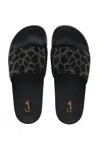 Camilla Pool Slides Solid Black In Black
