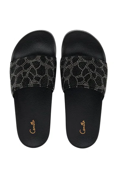 Camilla Pool Slides Solid Black