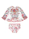 Camilla Portuguese Folklore-print Swim Set In White
