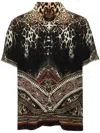 Camilla Short Sleeve Camp Collared Shirt Pretty Fly For The Sinai In Black
