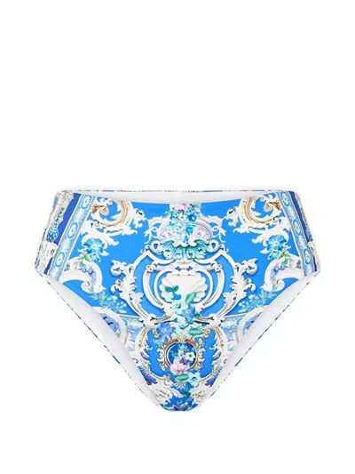 Camilla Print Bikini Bottoms In Blue