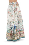 Camilla Floral Tiered Silk Maxi Skirt In Plumes And Parterres