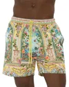 Camilla Mid Length Boardshort With Elastic Waist Tales Of Topkapi Palace In Multi