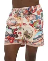 Camilla Mid Length Boardshort With Elastic Waist Notes From The Road In Multi