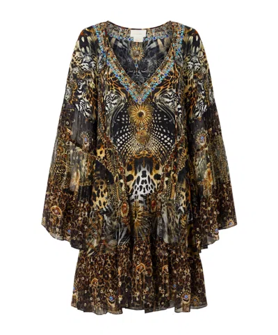 Camilla Printed Chiffon Mini Dress In Multi