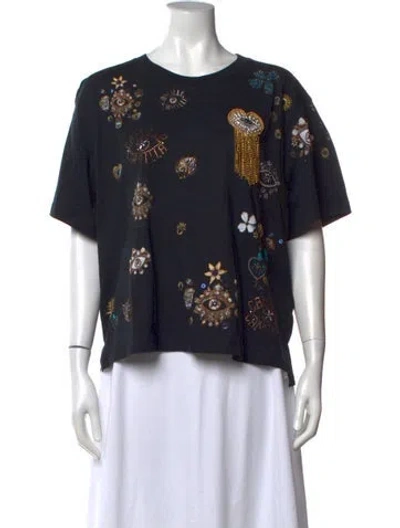 Pre-owned Camilla Printed Crew Neck T-shirt W/ Tags In Black