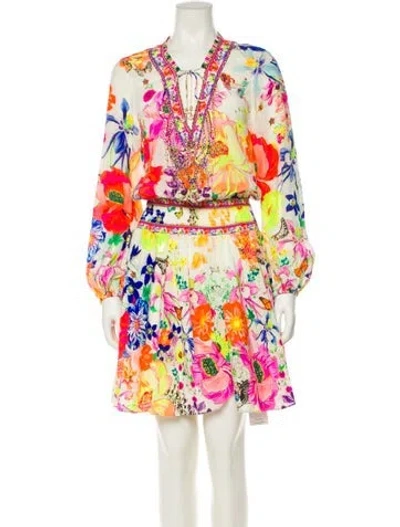 Pre-owned Camilla Printed Crystal Embellishments Cover-up In Multi