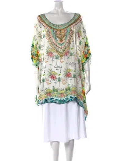 Pre-owned Camilla Printed Crystal Embellishments Cover-up In Multi