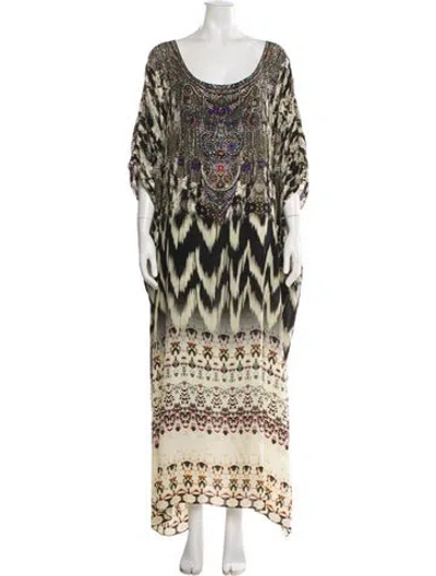 Pre-owned Camilla Printed Crystal Embellishments Cover-up In Neutral