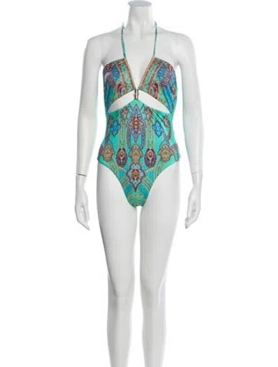 Pre-owned Camilla Printed Crystal Embellishments One-piece W/ Tags In Neutral