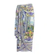 Camilla Womens Wall To Wall Wonders Long Eyelet Woven Sarong In Blue