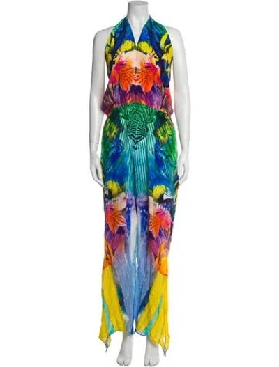 Pre-owned Camilla Printed Halterneck Jumpsuit In Blue