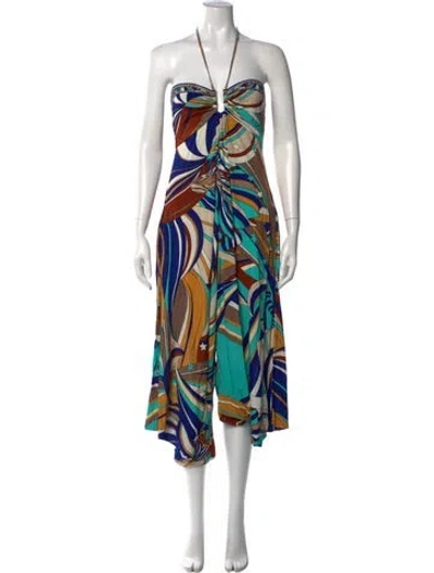 Pre-owned Camilla Printed Halterneck Jumpsuit In Multicolor