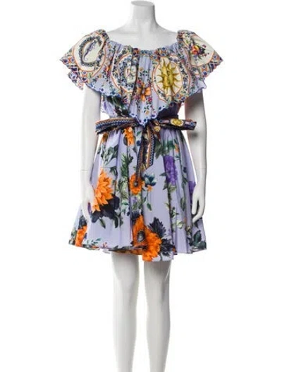 Pre-owned Camilla Printed Knee-length Dress W/ Tags In Purple