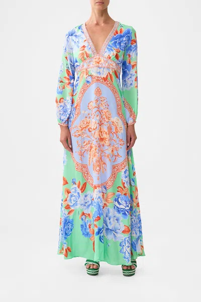 Camilla Printed Lantern Sleeve Dress Topkapi Pop In Multi