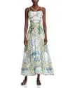Camilla Jardim Party Crystal-embellished Printed Linen And Silk-blend Maxi Dress In Jardim Par