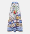 Camilla Tiles Darls Linen Maxi Skirt In Blue
