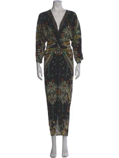 Pre-owned Camilla Printed Long Dress In Black