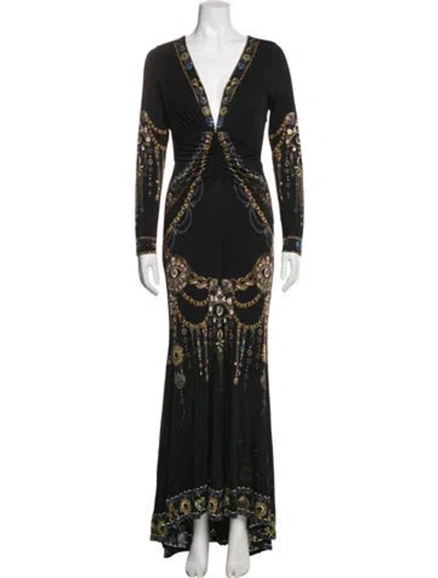 Pre-owned Camilla Printed Long Dress In Black