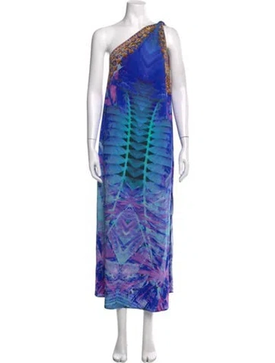 Pre-owned Camilla Printed Long Dress In Blue