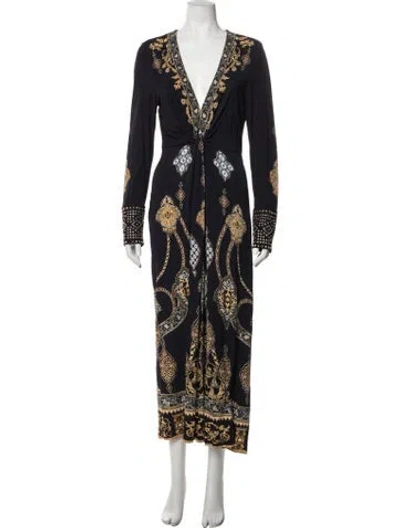 Pre-owned Camilla Printed Long Dress In Blue