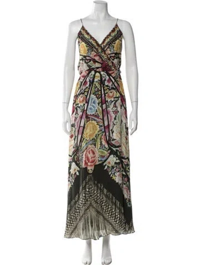 Pre-owned Camilla Printed Long Dress In Green