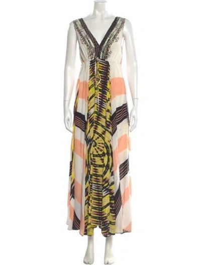 Pre-owned Camilla Printed Long Dress In Multi