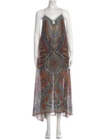 Pre-owned Camilla Printed Long Dress In Multi