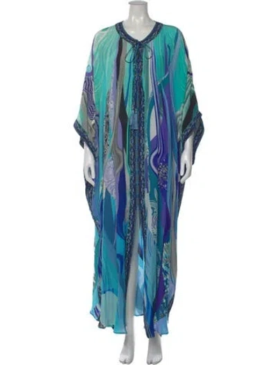 Pre-owned Camilla Printed Long Dress In Multi
