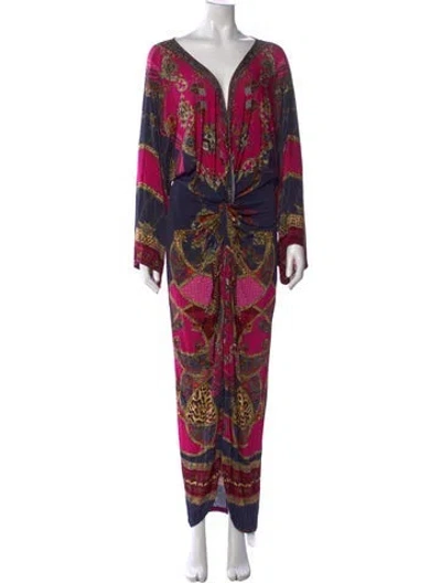 Pre-owned Camilla Printed Long Dress In Multi