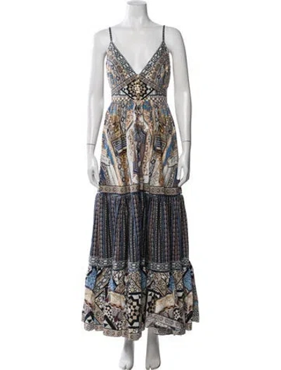 Pre-owned Camilla Printed Long Dress In Multicolor
