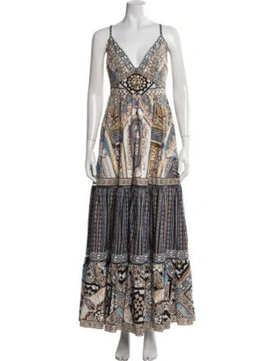 Pre-owned Camilla Printed Long Dress In Multicolor
