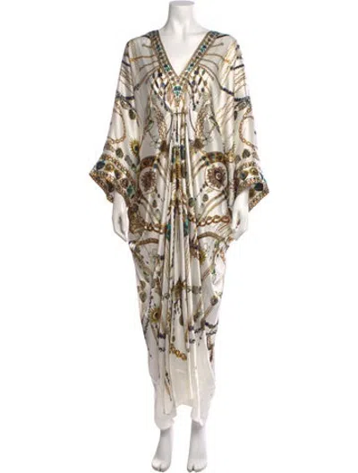 Pre-owned Camilla Printed Long Dress In Neutrals