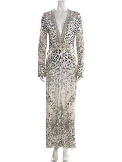 Pre-owned Camilla Printed Long Dress W/ Tags In White