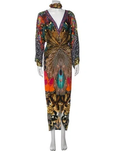 Pre-owned Camilla Printed Long Dress In Yellow