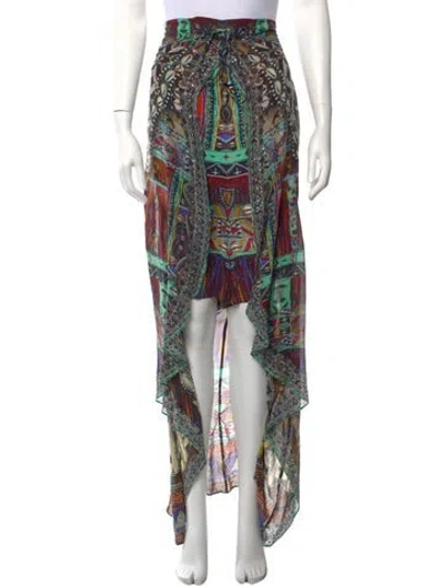 Pre-owned Camilla Printed Long Skirt In Black