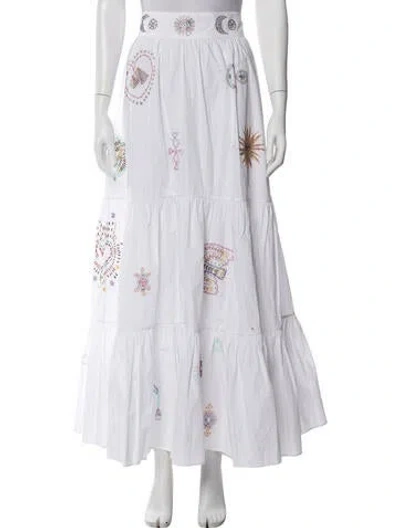 Pre-owned Camilla Printed Long Skirt In White