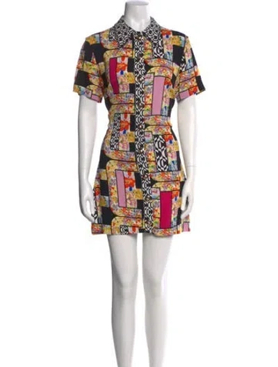 Pre-owned Camilla Printed Mini Dress In Neutral