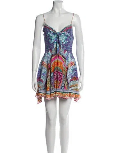 Pre-owned Camilla Printed Mini Dress In Orange
