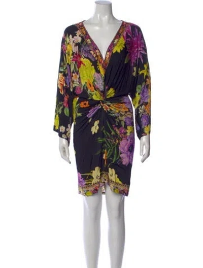Pre-owned Camilla Printed Mini Dress In Purple
