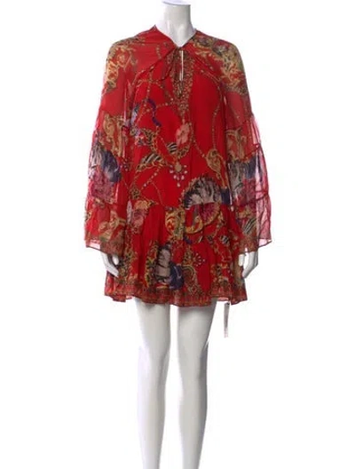 Pre-owned Camilla Printed Mini Dress In Red